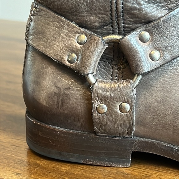 Frye Phillip Harness Tall Leather Riding Boots Gray 3476849 Womens Size 8.5 B - Picture 3 of 16